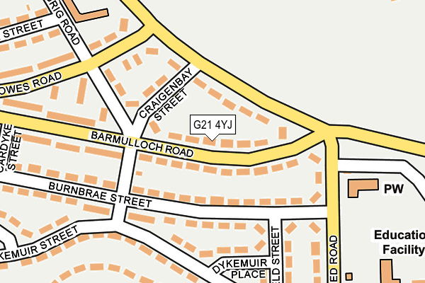 G21 4YJ map - OS OpenMap – Local (Ordnance Survey)