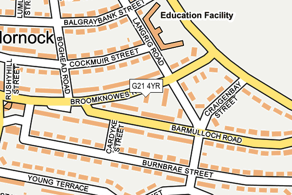 G21 4YR map - OS OpenMap – Local (Ordnance Survey)