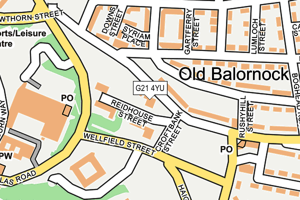G21 4YU map - OS OpenMap – Local (Ordnance Survey)