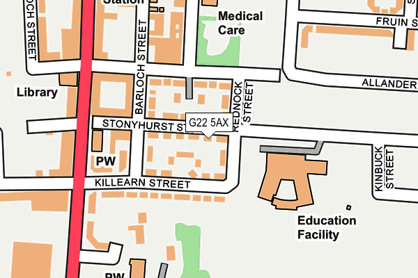 G22 5AX map - OS OpenMap – Local (Ordnance Survey)
