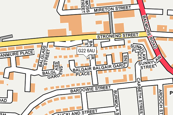 G22 6AU map - OS OpenMap – Local (Ordnance Survey)