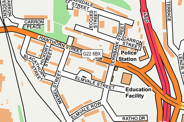 G22 6BX map - OS OpenMap – Local (Ordnance Survey)