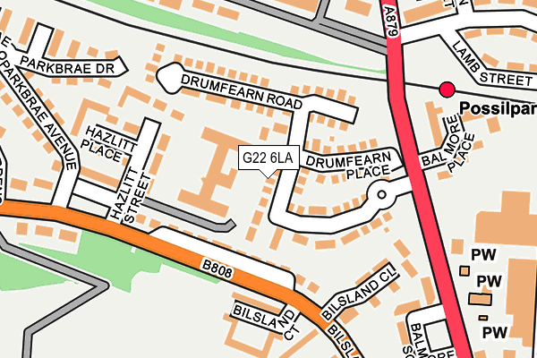 G22 6LA map - OS OpenMap – Local (Ordnance Survey)