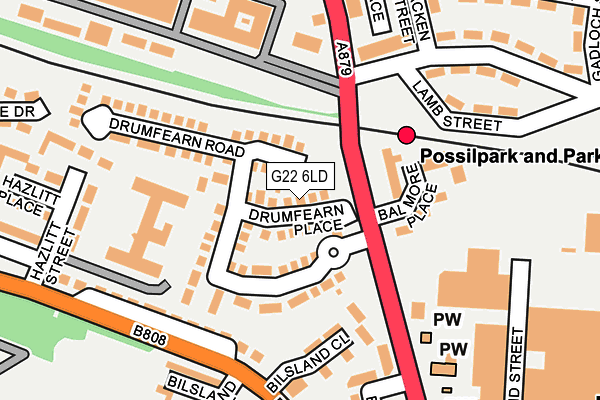 G22 6LD map - OS OpenMap – Local (Ordnance Survey)