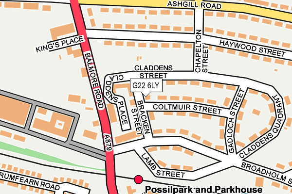 G22 6LY map - OS OpenMap – Local (Ordnance Survey)