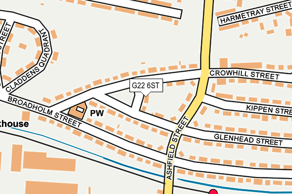 G22 6ST map - OS OpenMap – Local (Ordnance Survey)
