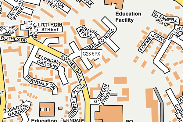 G23 5PX map - OS OpenMap – Local (Ordnance Survey)