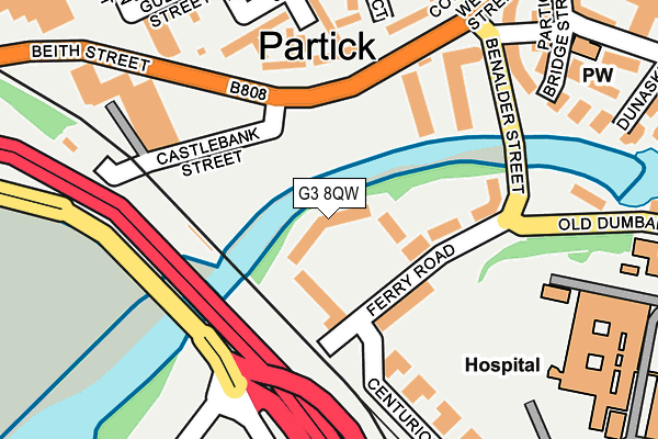 G3 8QW map - OS OpenMap – Local (Ordnance Survey)