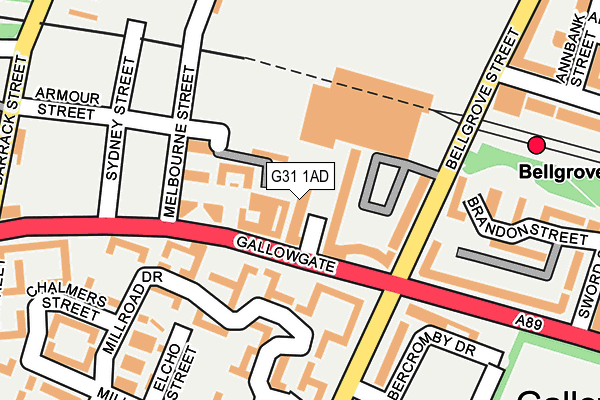G31 1AD map - OS OpenMap – Local (Ordnance Survey)