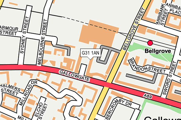 G31 1AN map - OS OpenMap – Local (Ordnance Survey)