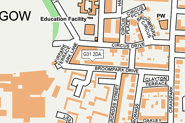 G31 2DA map - OS OpenMap – Local (Ordnance Survey)
