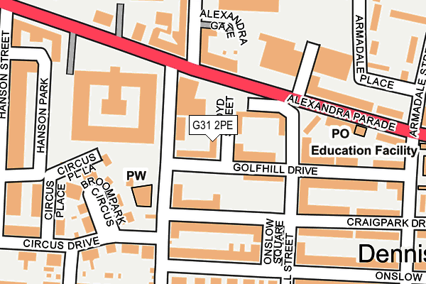 G31 2PE map - OS OpenMap – Local (Ordnance Survey)