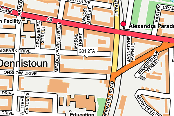 G31 2TA map - OS OpenMap – Local (Ordnance Survey)