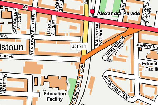G31 2TY map - OS OpenMap – Local (Ordnance Survey)
