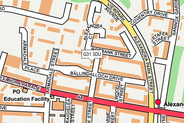 G31 3DU map - OS OpenMap – Local (Ordnance Survey)