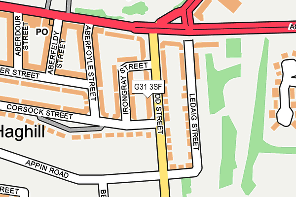 G31 3SF map - OS OpenMap – Local (Ordnance Survey)