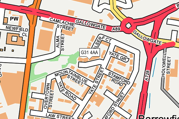 G31 4AA map - OS OpenMap – Local (Ordnance Survey)