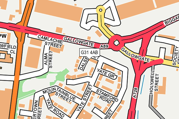 G31 4AB map - OS OpenMap – Local (Ordnance Survey)