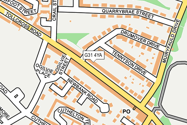G31 4YA map - OS OpenMap – Local (Ordnance Survey)