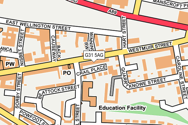 G31 5AG map - OS OpenMap – Local (Ordnance Survey)