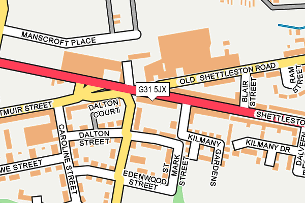 G31 5JX map - OS OpenMap – Local (Ordnance Survey)