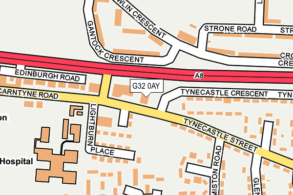 G32 0AY map - OS OpenMap – Local (Ordnance Survey)