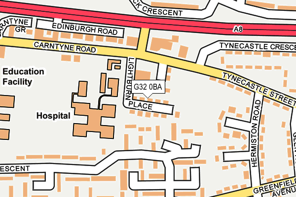 G32 0BA map - OS OpenMap – Local (Ordnance Survey)