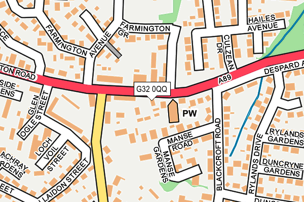 G32 0QQ map - OS OpenMap – Local (Ordnance Survey)