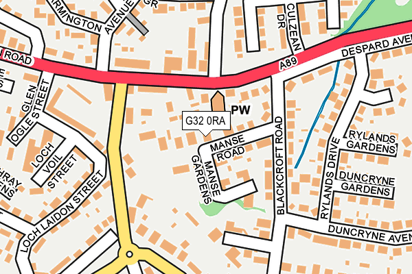 G32 0RA map - OS OpenMap – Local (Ordnance Survey)