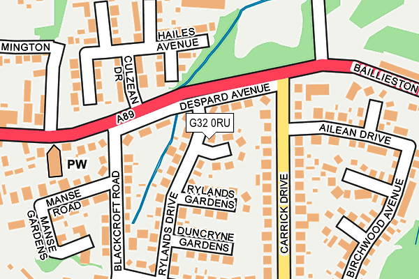 G32 0RU map - OS OpenMap – Local (Ordnance Survey)