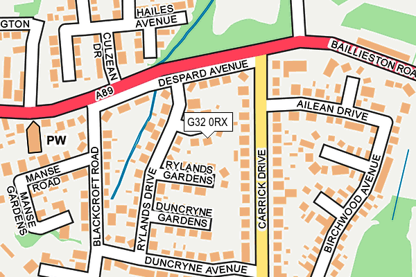 G32 0RX map - OS OpenMap – Local (Ordnance Survey)