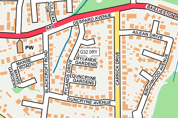 G32 0RY map - OS OpenMap – Local (Ordnance Survey)