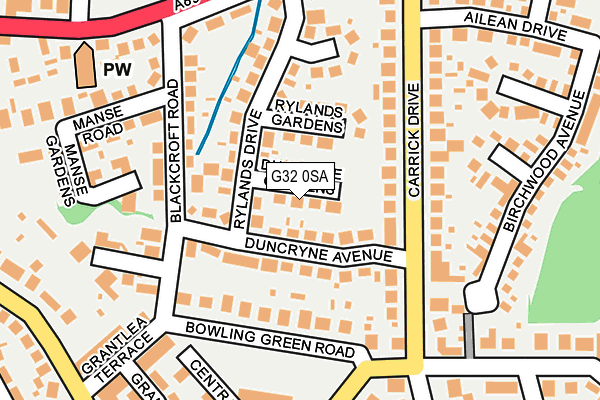 G32 0SA map - OS OpenMap – Local (Ordnance Survey)