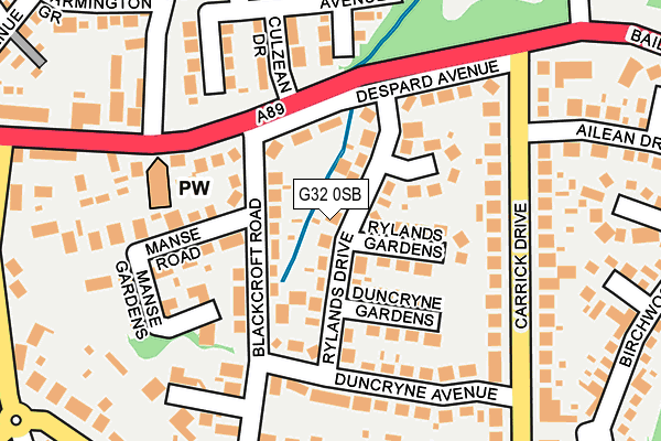 G32 0SB map - OS OpenMap – Local (Ordnance Survey)
