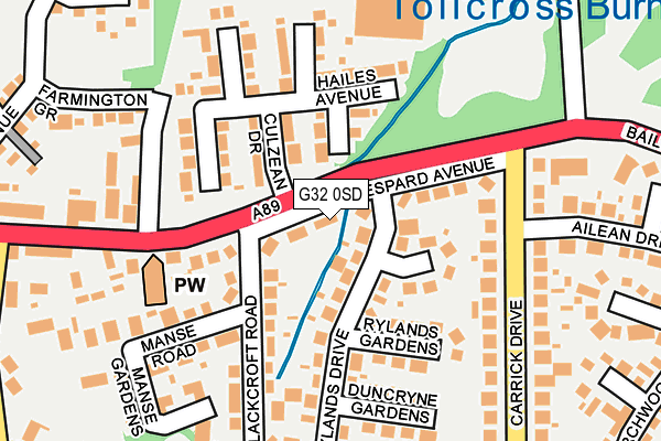 G32 0SD map - OS OpenMap – Local (Ordnance Survey)