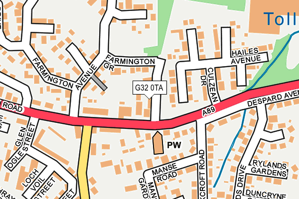 G32 0TA map - OS OpenMap – Local (Ordnance Survey)