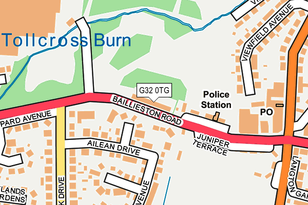 G32 0TG map - OS OpenMap – Local (Ordnance Survey)