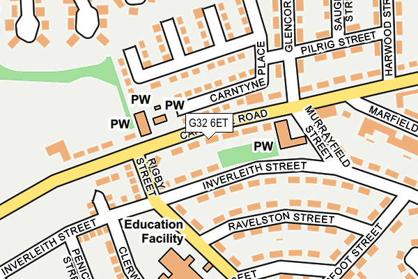 G32 6ET map - OS OpenMap – Local (Ordnance Survey)