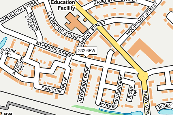G32 6FW map - OS OpenMap – Local (Ordnance Survey)