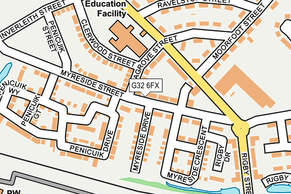 G32 6FX map - OS OpenMap – Local (Ordnance Survey)