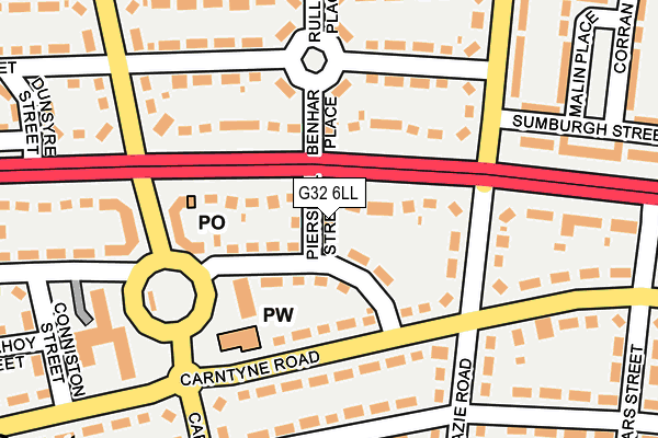 G32 6LL map - OS OpenMap – Local (Ordnance Survey)