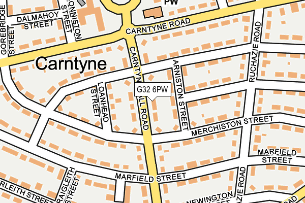 G32 6PW map - OS OpenMap – Local (Ordnance Survey)