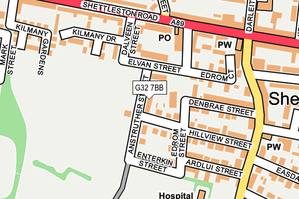 G32 7BB map - OS OpenMap – Local (Ordnance Survey)