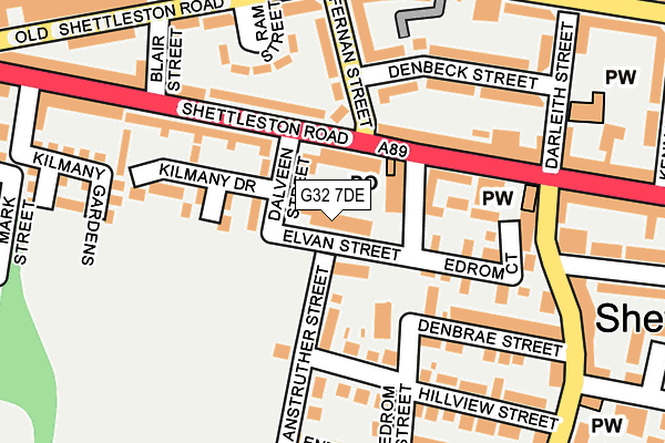 G32 7DE map - OS OpenMap – Local (Ordnance Survey)