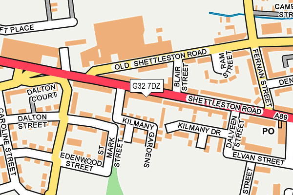 G32 7DZ map - OS OpenMap – Local (Ordnance Survey)