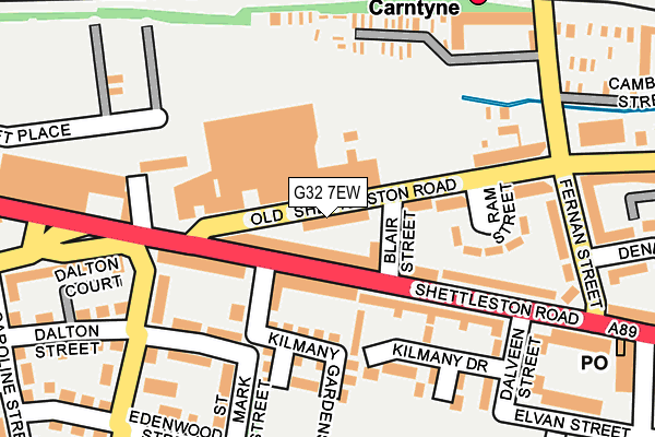 G32 7EW map - OS OpenMap – Local (Ordnance Survey)