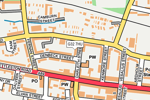 G32 7HU map - OS OpenMap – Local (Ordnance Survey)