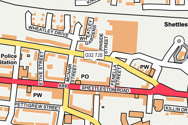 G32 7JS map - OS OpenMap – Local (Ordnance Survey)