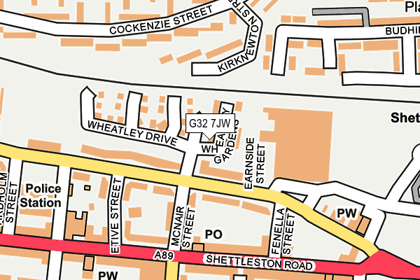 G32 7JW map - OS OpenMap – Local (Ordnance Survey)