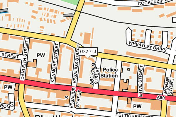 G32 7LJ map - OS OpenMap – Local (Ordnance Survey)